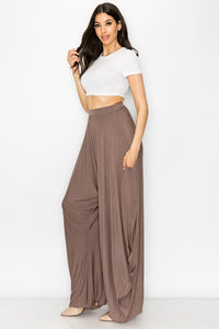 Chic Grey High Waist Draped Harem Loose Fit Pants