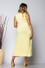Load image into Gallery viewer, Plus Size Soft Jersey Knit Yellow Maxi Dress