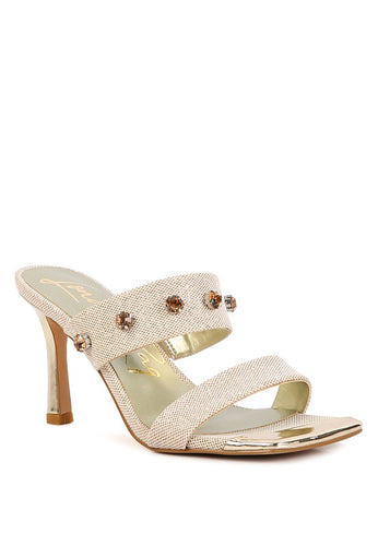 EDM Queen Diamante Embellished Glitter Sandals