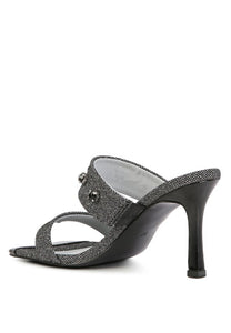 EDM Queen Diamante Embellished Glitter Sandals