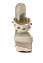 Load image into Gallery viewer, EDM Queen Diamante Embellished Glitter Sandals