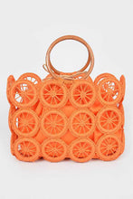 Load image into Gallery viewer, O Ring Handle Weaved Straw Green Summer Bag