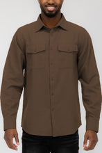 Load image into Gallery viewer, Men&#39;s Khaki Long Sleeve Solid Flannel Shirt