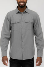 Load image into Gallery viewer, Men&#39;s Khaki Long Sleeve Solid Flannel Shirt