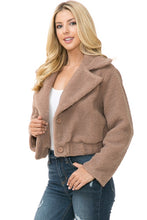 Load image into Gallery viewer, Women&#39;s Faux Fur Cropped Mauve Teddy Jacket