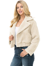 Load image into Gallery viewer, Women&#39;s Faux Fur Cropped Mauve Teddy Jacket