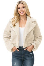 Load image into Gallery viewer, Women&#39;s Faux Fur Cropped Mauve Teddy Jacket