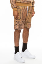 Load image into Gallery viewer, Men&#39;s Red Paisley Bandana Print Shorts