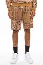 Load image into Gallery viewer, Men&#39;s Red Paisley Bandana Print Shorts