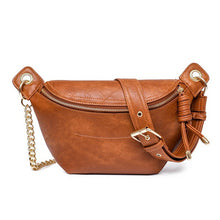 Load image into Gallery viewer, Luxe Cognac Convertible Sling Belt Bum Bag