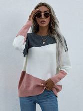 Load image into Gallery viewer, Long Sleeve Pink Round Neck Sweater