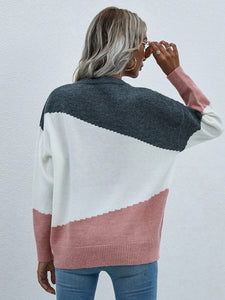 Long Sleeve Pink Round Neck Sweater