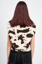 Load image into Gallery viewer, Soft Faux Fur Sleeveless Cow Print Vest