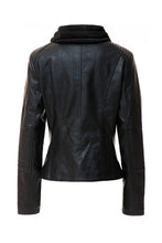 Load image into Gallery viewer, Women&#39;s Hooded Faux Leather Jacket