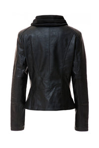 Women's Hooded Faux Leather Jacket