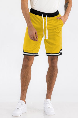 Men's Yellow Athletic Basketball Sports Shorts