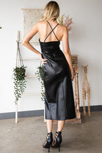 Load image into Gallery viewer, Butter Soft Black Vegan Leather Sleeveless Midi Dress