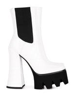 Load image into Gallery viewer, Bounty Black High Platform Heel Chelsea Boots