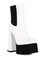 Load image into Gallery viewer, Bounty Black High Platform Heel Chelsea Boots