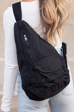 Load image into Gallery viewer, Black Side Zip Oversized Cotton Canvas Sling