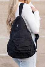 Load image into Gallery viewer, Black Side Zip Oversized Cotton Canvas Sling