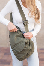 Load image into Gallery viewer, Army Green Side Zip Oversized Cotton Canvas Sling