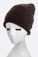 Load image into Gallery viewer, Unisex Raised Knit Slouchy Beanie