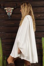 Load image into Gallery viewer, High Fashion White Long Sleeve Oversized Satin Dress