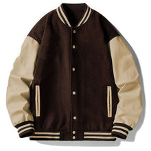 Load image into Gallery viewer, Men&#39;s Brown Long Sleeve Letterman Varsity Jacket