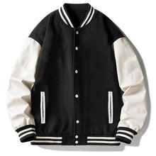 Load image into Gallery viewer, Men&#39;s Black &amp; White Long Sleeve Letterman Varsity Jacket