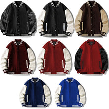 Load image into Gallery viewer, Men&#39;s Red/Black Long Sleeve Letterman Varsity Jacket