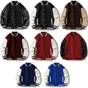 Men's Red/Black Long Sleeve Letterman Varsity Jacket