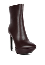 Load image into Gallery viewer, Stylish Burgundy High Heeled Ankle Boot