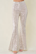 Load image into Gallery viewer, Sparkling Champagne Gold Sequin High Waist Pants