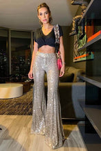 Load image into Gallery viewer, Sparkling Champagne Gold Sequin High Waist Pants