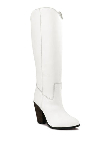 White Storm Suede Leather Calf Boots