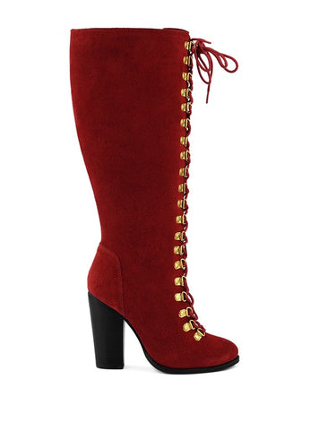 Red Handcrafted Leather Antique Vintage Style Calf Boot