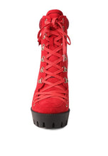 Load image into Gallery viewer, Red Birch Diamante Set Block Heeled Ankle Boot