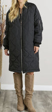 Load image into Gallery viewer, Olive Quilted Zip Up Long Sleeve Utility Jacket