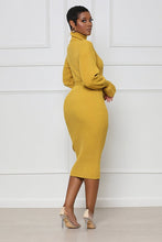 Load image into Gallery viewer, Beautiful Knit Long Sleeve Belted Sweater Dress