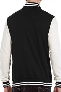 Men's Black & White Long Sleeve Letterman Varsity Jacket