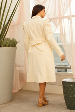 Load image into Gallery viewer, Sophisticated Beige Lapel Wool Long Sleeve Trench Coat