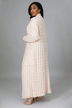 Load image into Gallery viewer, Winter Style Burgundy Cable Knit Long Sleeve Maxi Cardigan