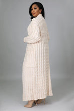 Load image into Gallery viewer, Winter Style Cream Cable Knit Long Sleeve Maxi Cardigan