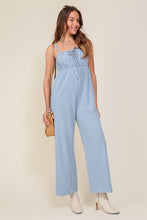 Load image into Gallery viewer, Denim Blue Sleeveless Jumpsuit With Self Jump Tie