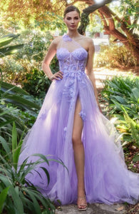 Stunning Layered Tulle Floral Corset Blue Designer Style Gown