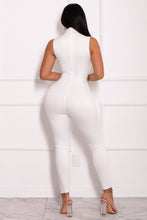 Load image into Gallery viewer, Sleeveless Mock Neck Knit Zipper Back Jumpsuit