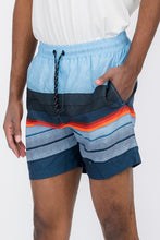 Load image into Gallery viewer, Men&#39;s Blue Stripes Swim Trunks Board Shorts