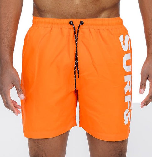 Men's Orange Surf & Beach Swim Trunks Board Shorts