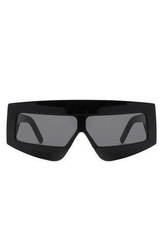 Rectangle Oversize Square Flat Top Sunglasses